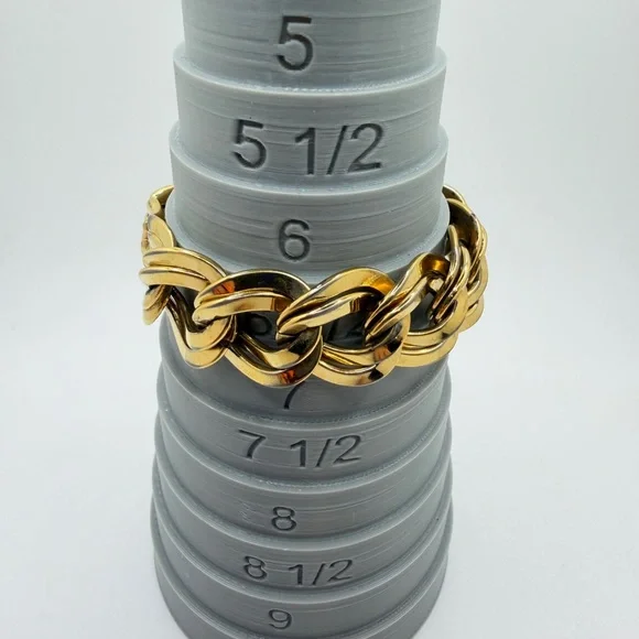 7" Vintage Monet Gold Tone double Twisted Link Bracelet w/ fold over clasp! - Picture 16 of 16